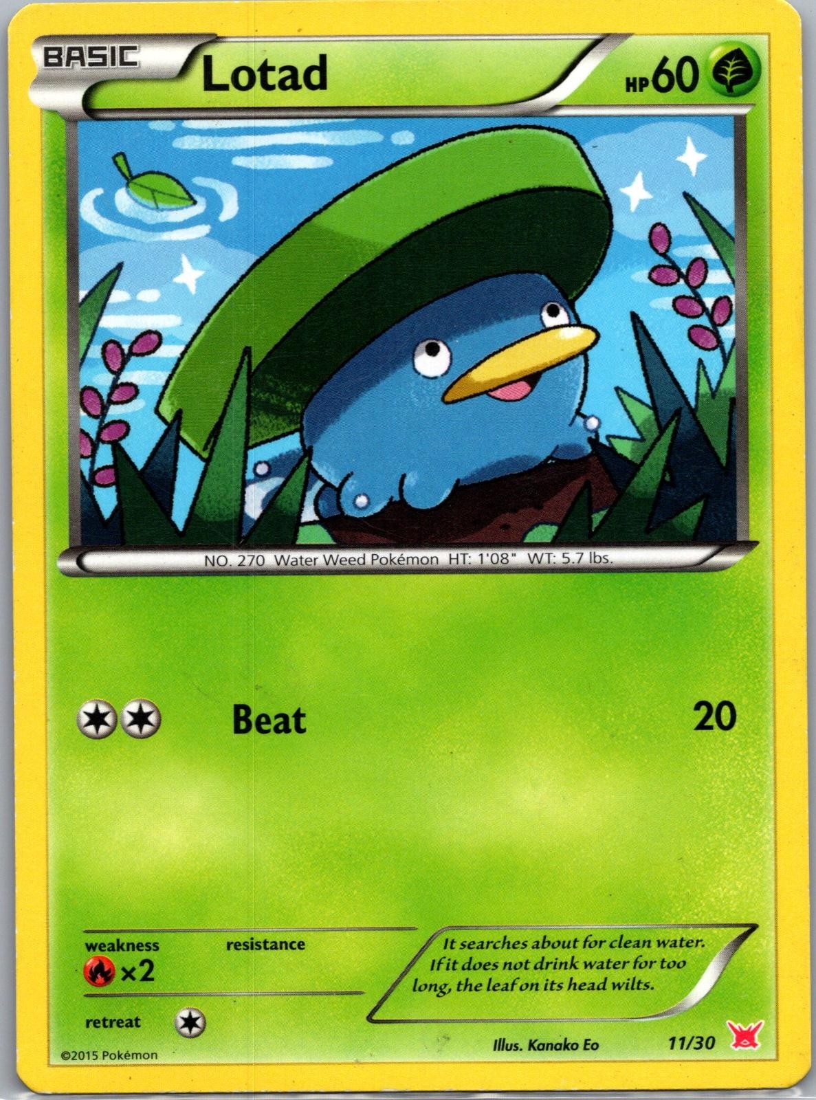 Lotad 11/30 XY Trainer Kit Latias Latios Pokemon Lightly Played
