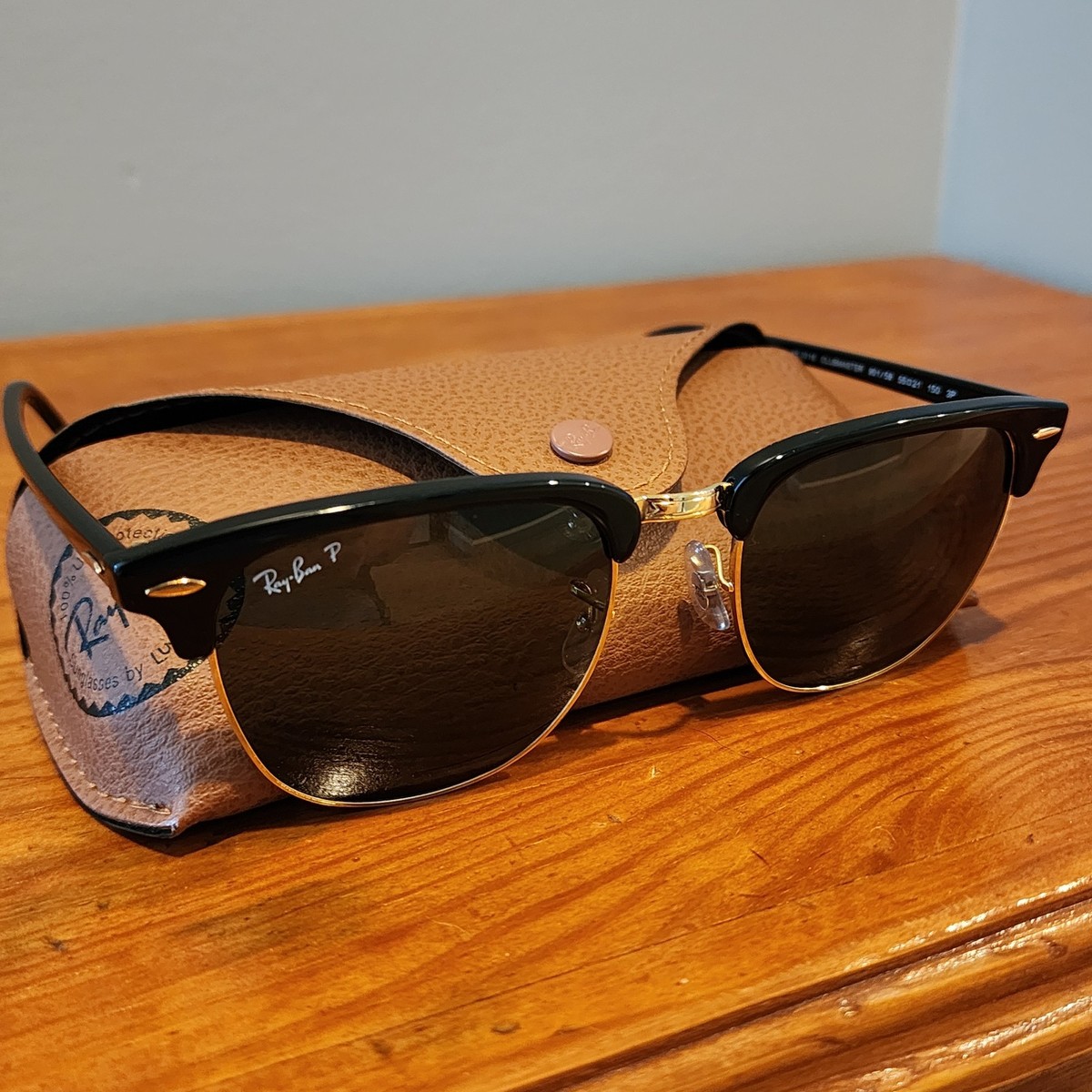 RB3016 CLUBMASTER 901/58 偏光（Polarized） Ray-Ban RB3016 Clubmaster 901/58 Polarized Sunglasses Lens Width