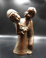 Vintage Achatit Skulptur Kinderpaar – 26cm – Modell 1934 B – Mid Century