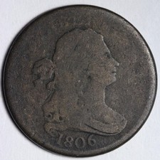 1806 Small 6 Draped Bust Half Cent GOOD+/VG E106 JDQLB