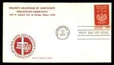 Mayfairstamps US FDC 1966 Washington DC Poland's millennium of Christianity Chic