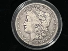 1890-CC Carson City Morgan Silver Dollar. Fine To Very Fine Details