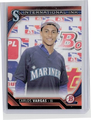 2016 Bowman Carlos Vargas SN25 #II-CV Mariners International Ink Orange
