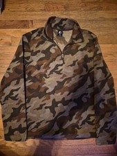 Starter Jacket Mens Fleece Camo Medium M Long Sleeve 1/4 Zip