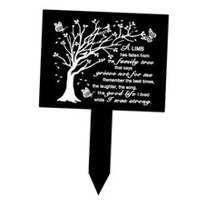 Memorial Grave Marker for Cemetery - Waterproof Metal Plaque Stake for Tree