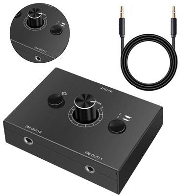 3.5mm  Audio Switcher Selector Stereo Audio Switcher Splitter  1x2 / 2x1 Black
