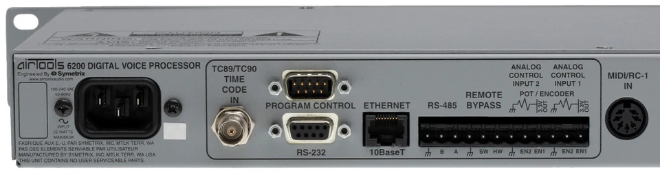 Airtools Symetrix 6200 Digital Mic Preamplifier Voice Speech Processor Voiceover - Image 4 of 4