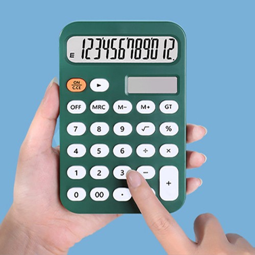 Battery Operated Calculator with Back Bracket Solar Powered Desktop Lcd Display