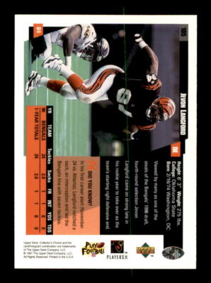 ❣️激レア‼️greatest match 1997〜2003 ラ・リーガ 1997 Football Upper Deck Jevon Langford Cincinnati Bengals #105 | eBay