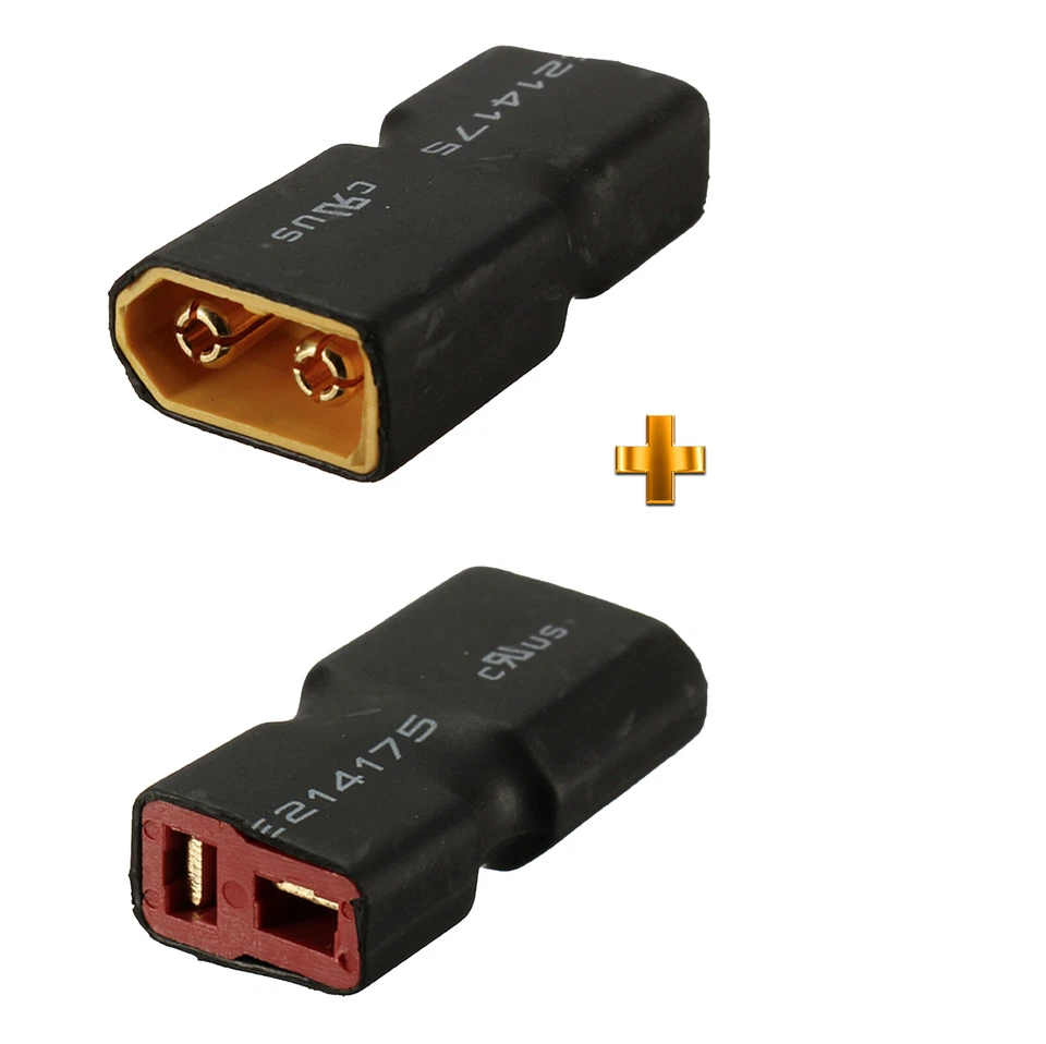 ✅ 2 Stück XT60 Male auf T-Stecker Female Buchse T-Dean T-Plug Lipo Akku Adapter - Bild 3 von 4