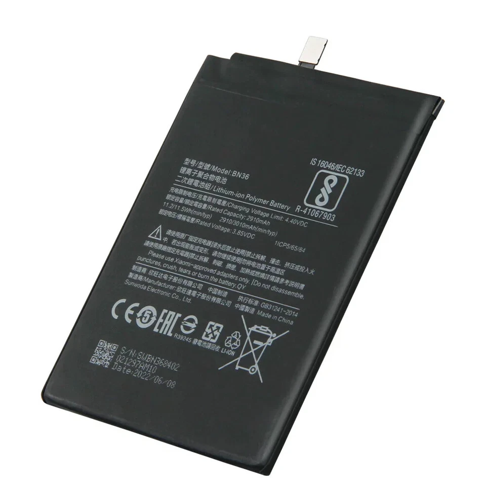 Replacement Phone Battery BN36 For Xiaomi Mi6X Mi 6X MiA2 Mi A2 3010mAh - Image 2 of 4