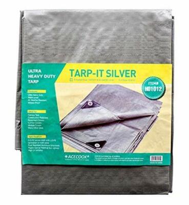 12 ft X 20 ft Waterproof Multi Purpose Water Proof Silver Tarp Poly Cover for...
