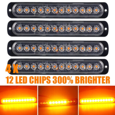 4x Auto 4-12LED Frontblitzer Warnleuchten Blitzlicht Strobe Leuchte 12/24V LKW