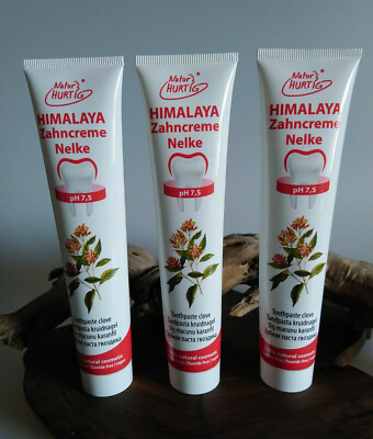 3x Himalaya Zahncreme Natur Hurtig Nelke Fenchel Zimt mentholfrei vegan