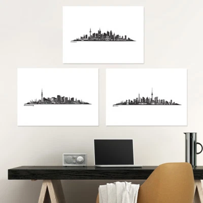 JUNIWORDS Poster "Skylines" Geschenk Idee Geburtstag Stadt City DIN A4 A3 A2  - Bild 1 von 2