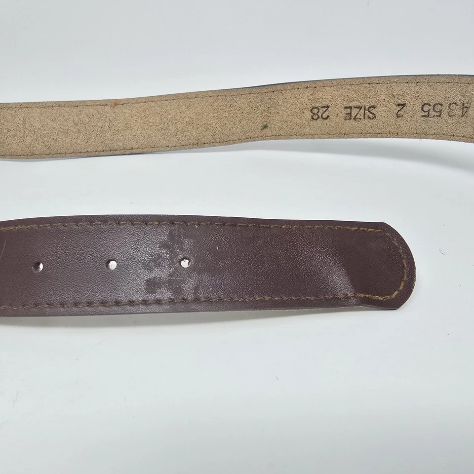 Hebilla de cinturón de latón vintage Levis Clothing Company con cinturón de imitación de cuero talla 28  Foto 4 de 4