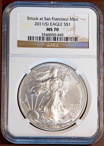 2011-S $1 Silver American Eagle MS 70 Struck at SFMint NGC # 3546050-445 + Bonus