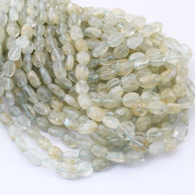 13 Inch 5 Strands, Finest Quality,  Natural Aquamarine Gemstone Smooth Fancy
