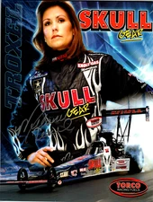 2006 NHRA Melanie Troxel Hand Signed 8.5x11 Cardstock Torco Top Fuel Skull Gear