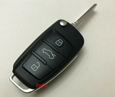 New 3 Button Remote Replacement Key Fob Case & Blade for AUDI A3 A4 A6 Q7 TT