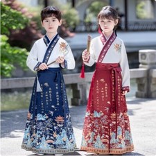 Chinese children hanfu Horse face skirt Traditional Costume