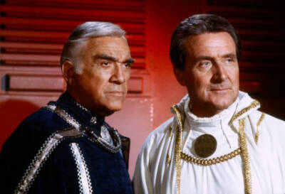 Lorne Greene Patrick Mcnee in Battlestar Galactica 1979 TV Old Photo 1