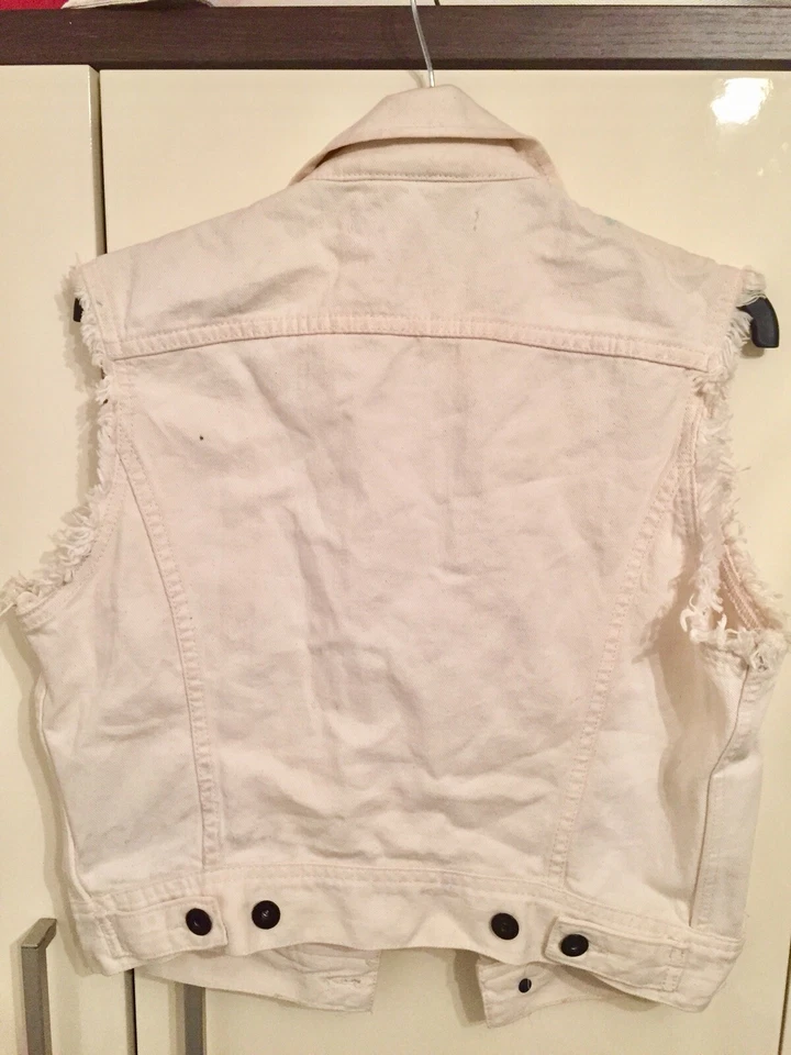 Chaleco TWENTY8TWELVE By Sienna Miller Blanco Denim Corte Talla M Foto 2 de 4