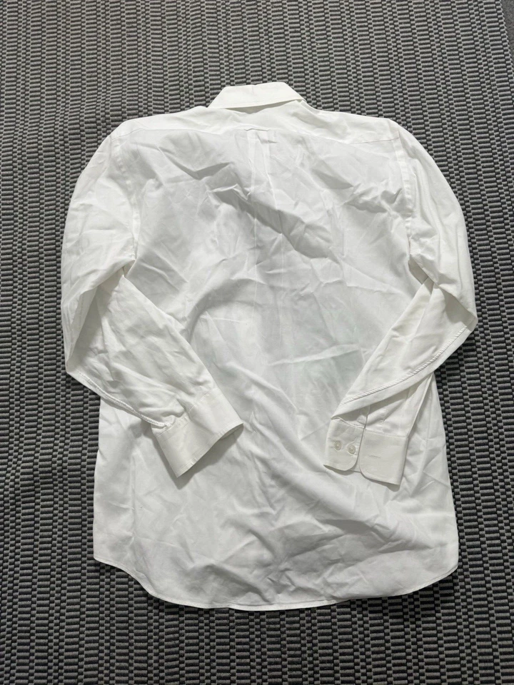 Faconnable mens white dress shirt size 15R long sleeve all cotton made in USA - Image 3 of 4