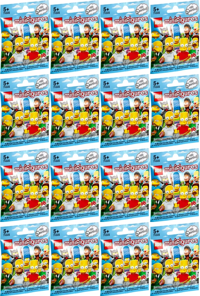 Complete Set of (16) Lego The Simpsons Series 1 Minifigures 71005 Factory Sealed - Image 2 of 4