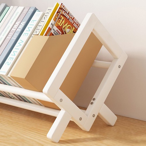 Desktop Bookshelf Home Office Bamboo Decor Shelf Bookcase Storage Shelf Stand - Picture 9 of 17