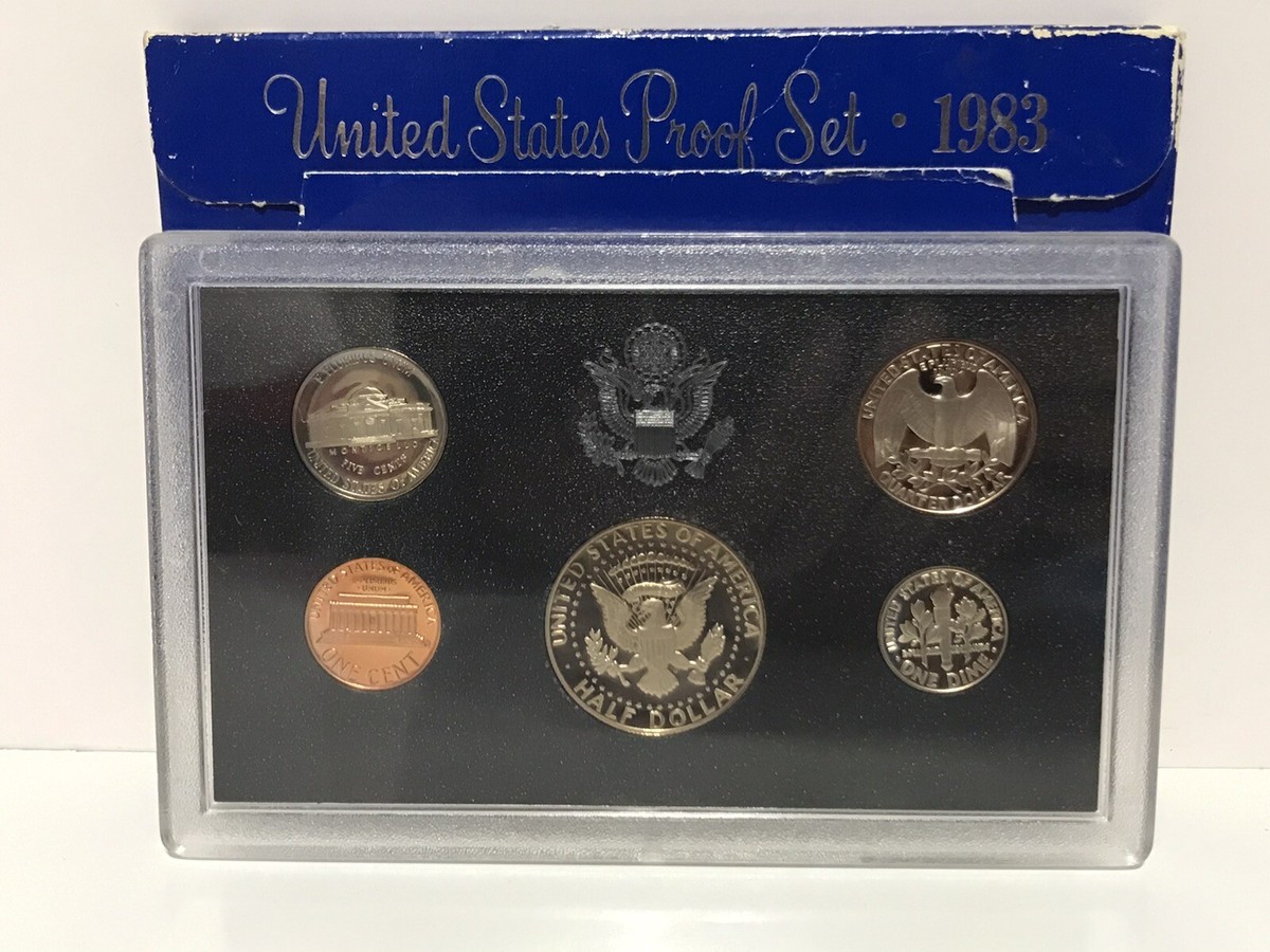 1983 United States Mint Annual 5 Coin Proof Set with Original Box
