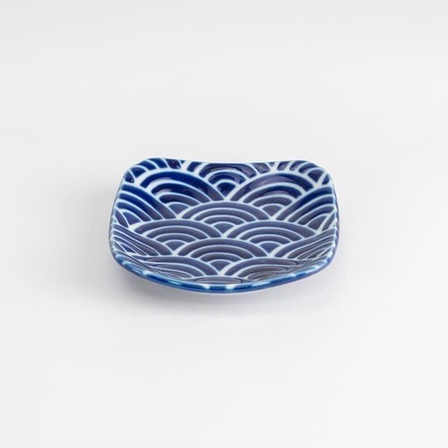 Mino ware Japanese Sushi Sauce dish plate set of 5 Edo Komon Square shape Japan - Picture 10 of 16