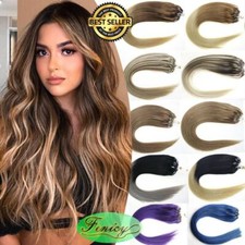 Micro Ring Beads Loop Tip Hair Extensions Double Beads Real Russian Hair 1g/s