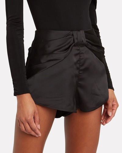 Intermix NIGHT NIGHT JONATHAN SIMKHAI Draped Satin Shorts Black Small 4-6 $245
