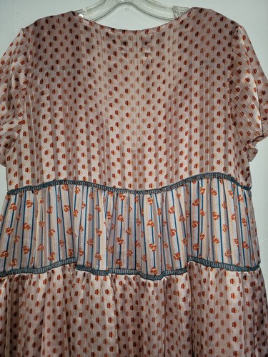 Urban Outfitters Dress Womens Medium Pippa Blush Floral Print Babydoll Mini - Picture 15 of 17
