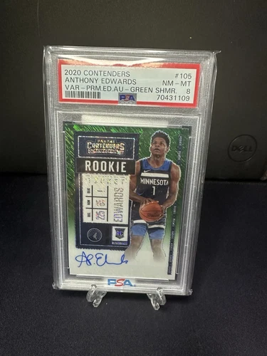 2020-21 Panini Contenders - RC Green shimmer Auto Anthony Edwards SP #105