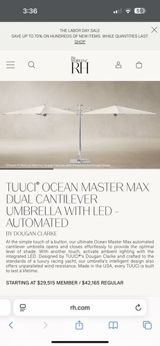 Tuuci Dual Cantilever Umbrella