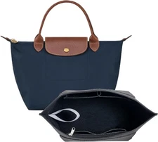 Purse Organizer Insert for Small Longchamp Le Pliage Tote Bag, Lightweight Felt 