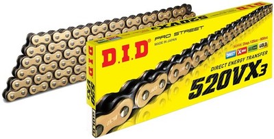 DID 520VX3 Gold X-Ring Chain 108 Link