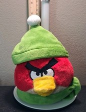 Angry Birds Red Plush Seasons Winter Green Hat Scarf 2011 Commonwealth NO sound