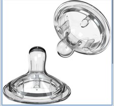 nanobebe 3mth 2 Pack Medium Drip Silicone Nipple Triple Vent