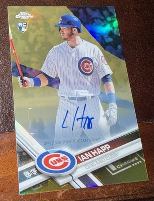2017 Topps Chrome Update Ian Happ HMT66 Rookie Autograph Gold Refractor #d 32/50