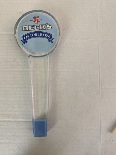 BECK'S OKTOBERFEST Beer Tap Handle 12" tall White Blue Vintage Acrylic - Picture 6 of 7