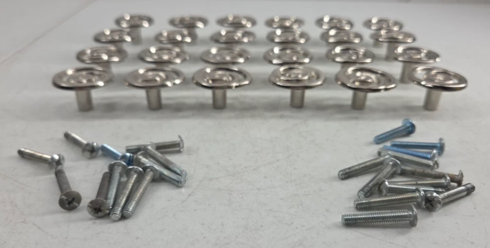 Lote De Colección De 24 Perillas Tira Cajón Remolino Redondas Puerta Gabinete Plateado Cromo 1.25 Foto 3 de 4