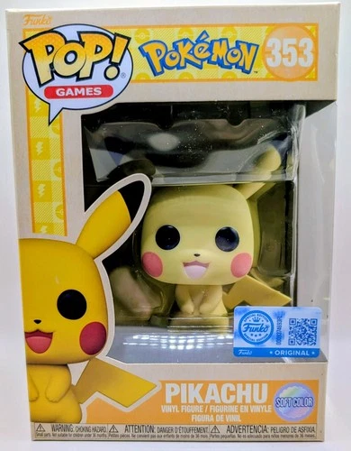 Funko Pop! 353 Pikachu, Pokemon - Soft Color Funko Special Edition, W/Protector