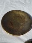 Lot Of 3 Coasters/plates Holiday Gold Ceramic For Candles Or Plants — photo 2