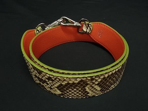 Fendi Python Leather Bag Shoulder Strap Brown 895… - image 2