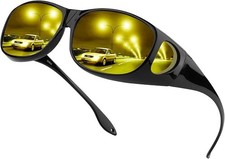 Night Vision Driving Glasses Fit Over Glasses for Men Women, Anti Glare Polar...