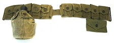 US M1 Garand Ammo 10 Pocket Cartridge Belt, Canteen, Bandage Pouch #1