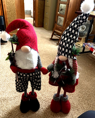 Members Mark Christmas Plush Gnome Decor Set 2  Holiday Decorations New 35'' tall
